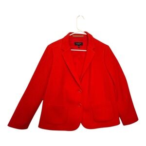 Talbots Woman Petites Red Textured Two Button Blazer Jacket 14WP VN1953